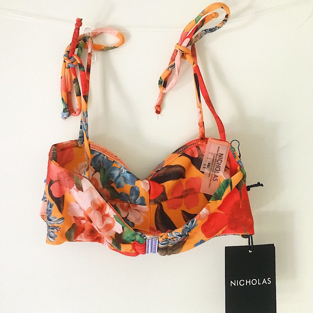Nicholas Twist Bikini Top - TANGERINE MULTI - Picture 5 of 9